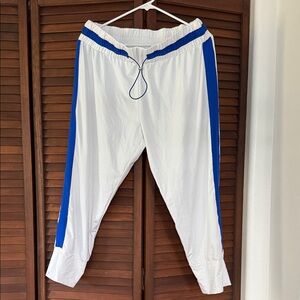 Fabletics Women's White Joggers with Blue Accents